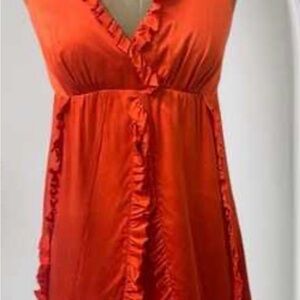 INC International Concepts Bold Orange Silk Dress